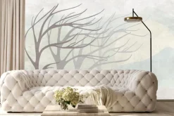 Fototapeta: Drzewa na wietrze minimalistyczny krajobraz