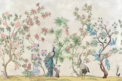 Fototapeta: Drzewa z kwiatami wśród ptaków