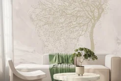 Fototapeta: Drzewo z kwiatami wiśni na marmurze