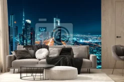 Fototapeta: Dubai cityscape night long exposure