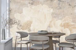 Fototapeta: Duże kwiaty piwonie na betonowej ścianie