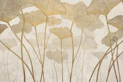 Fototapeta: Duże liście na teksturowym tle w stylu glamour