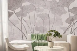 Fototapeta: Duże liście na teksturowym tle w stylu glamour