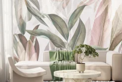 Fototapeta: Długie liście w pastelowych kolorach