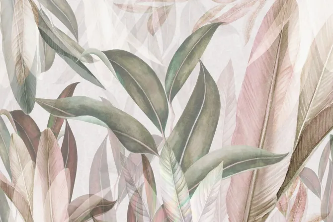 Fototapeta: Długie liście w pastelowych kolorach