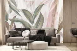 Fototapeta: Długie liście w pastelowych kolorach