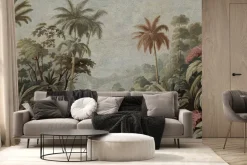 Fototapeta: Dżungla tropikalny krajobraz w stylu akwareli