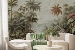 Fototapeta: Dżungla tropikalny krajobraz w stylu akwareli