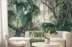 Fototapeta: Dżungla z zielonymi roślinami tropikalnymi