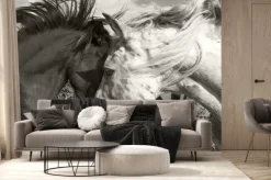 Fototapeta: Dwa konie ujęcie w sepii