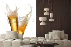 Fototapeta: Dwie szklanki piwa opieczone tworzenie powitalny