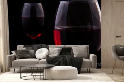 Fototapeta: Dwie szklanki czerwonego winorośli