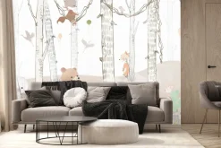 Fototapeta: Dziecięcy las ze słoniem i lisem