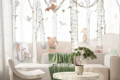 Fototapeta: Dziecięcy las ze słoniem i lisem