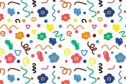 Fototapeta: Dziecięcy wzór w kwiaty i kształty
