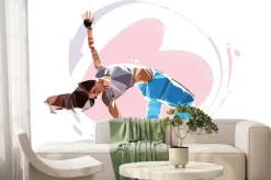 Fototapeta: Dziewczyna tańcząca breakdance