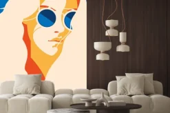 Fototapeta: Dziewczyna w okularach na ilustracji pop art