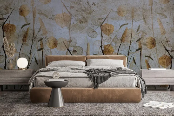 Fototapeta: Dzika łąka z jesienną roślinnością