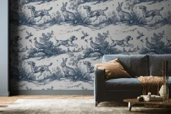 Fototapeta: Dzika łąka z psami i zającami