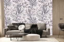 Fototapeta: Dzika roślinności z kwiatami wśród kwiatów