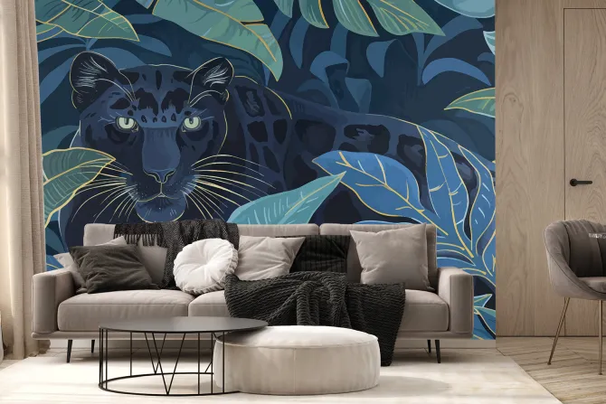 Fototapeta: Dziki kot tygrys w tropiklanej dżungli