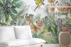 Fototapeta: Dzikie zwierzęta w akwarelowej dżungli