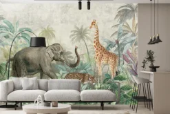 Fototapeta: Dzikie zwierzęta wśród bujnej roślinności tropikalnej