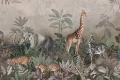 Fototapeta: Dzikie zwierzęta safari wśród tropikalnych roślin w dżungli