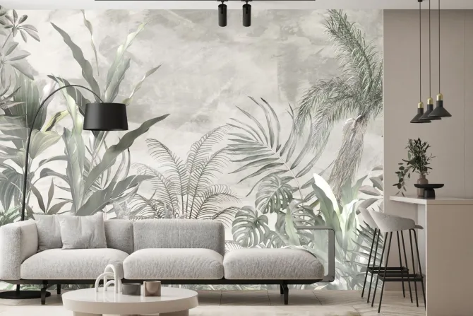 Fototapeta: Egzotyczne drzewa i liście zielonych roślin