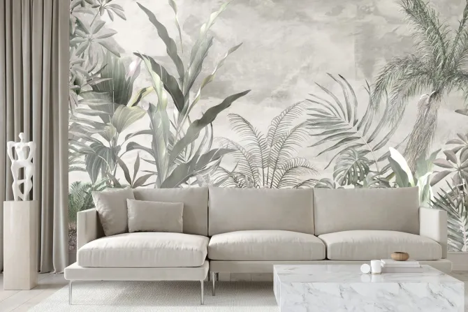 Fototapeta: Egzotyczne drzewa i liście zielonych roślin