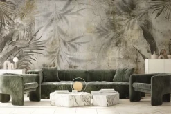 Fototapeta: Egzotyczne liście na betonie natura