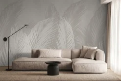 Fototapeta: Egzotyczne liście palm na jasnym tle