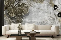 Fototapeta: Egzotyczne liście palmowe i monstery