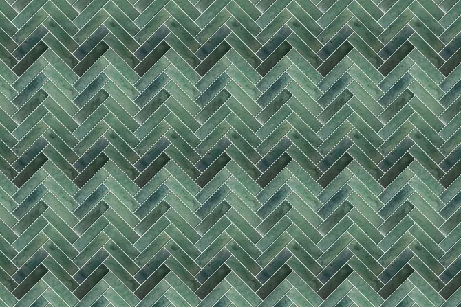 Fototapeta: Elegancka kompozycja zielonych płytek