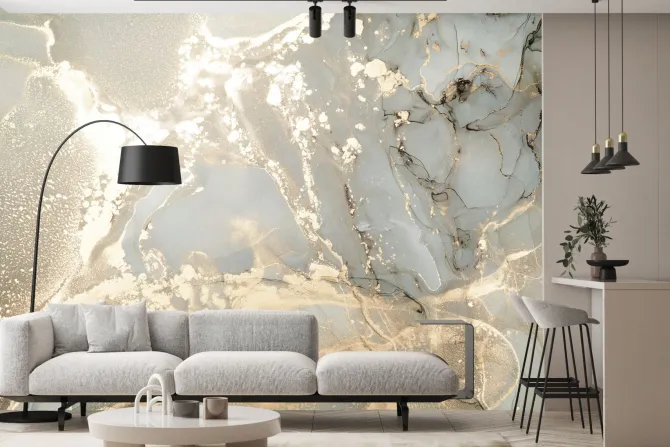 Fototapeta: Elegancka tekstura marmurkowa z elementami złota