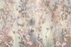 Fototapeta: Elegancki vintage mural kwiatowy z pnączami