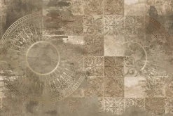 Fototapeta: Elegancki wzór ornamentów na tle betonu w stylu vintage