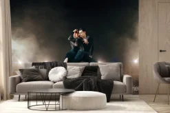 Fototapeta: Elegant dancers, ballrom dance on theatre stage