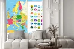Fototapeta: Europe detailed political map.flat icon set