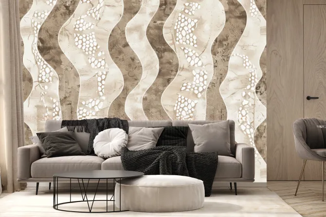 Fototapeta: Falista mozaika na jasnym tle