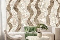 Fototapeta: Falista mozaika na jasnym tle