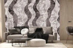 Fototapeta: Falista mozaika na jasnym tle