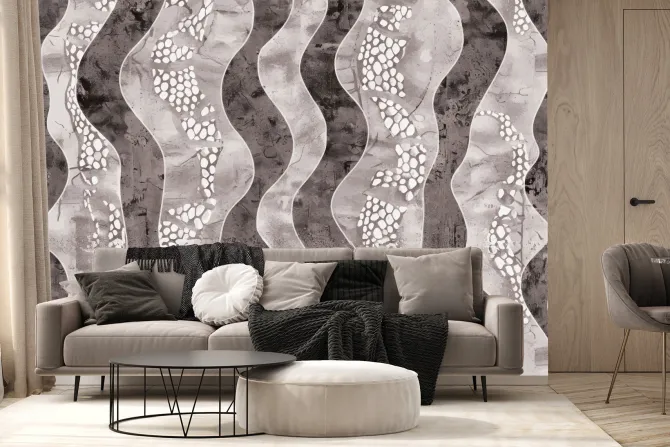 Fototapeta: Falista mozaika na jasnym tle