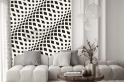 Fototapeta: Falista skrzyżowane paski szwu wzór 3d. streszczenie tekstury