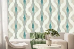 Fototapeta: Faliste białe paski na jasnym tle