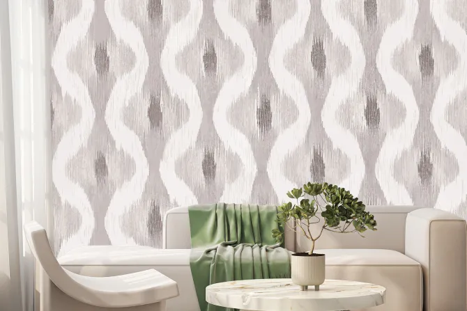 Fototapeta: Faliste białe paski na jasnym tle