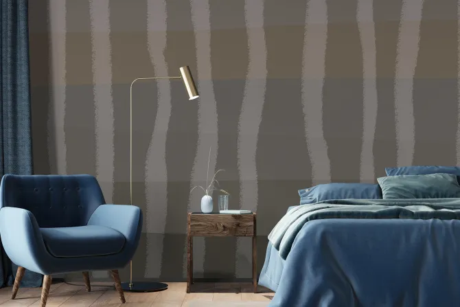 Fototapeta: Faliste paski na ciemnym tle