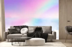 Fototapeta: Fantasy magical landscape rainbow on sky abstract big volume