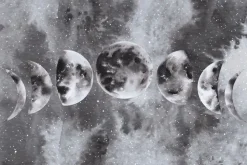 Fototapeta: Fazy księżyca na tle akwarelowego nieba