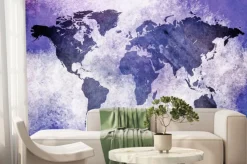 Fototapeta: Fioletowa mapa świata